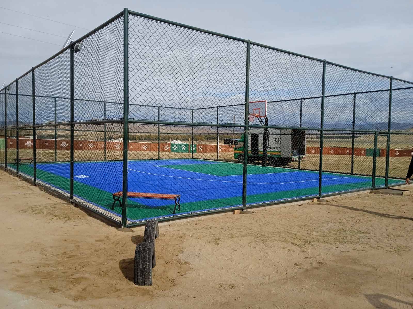 Outdoor basketball court construction service