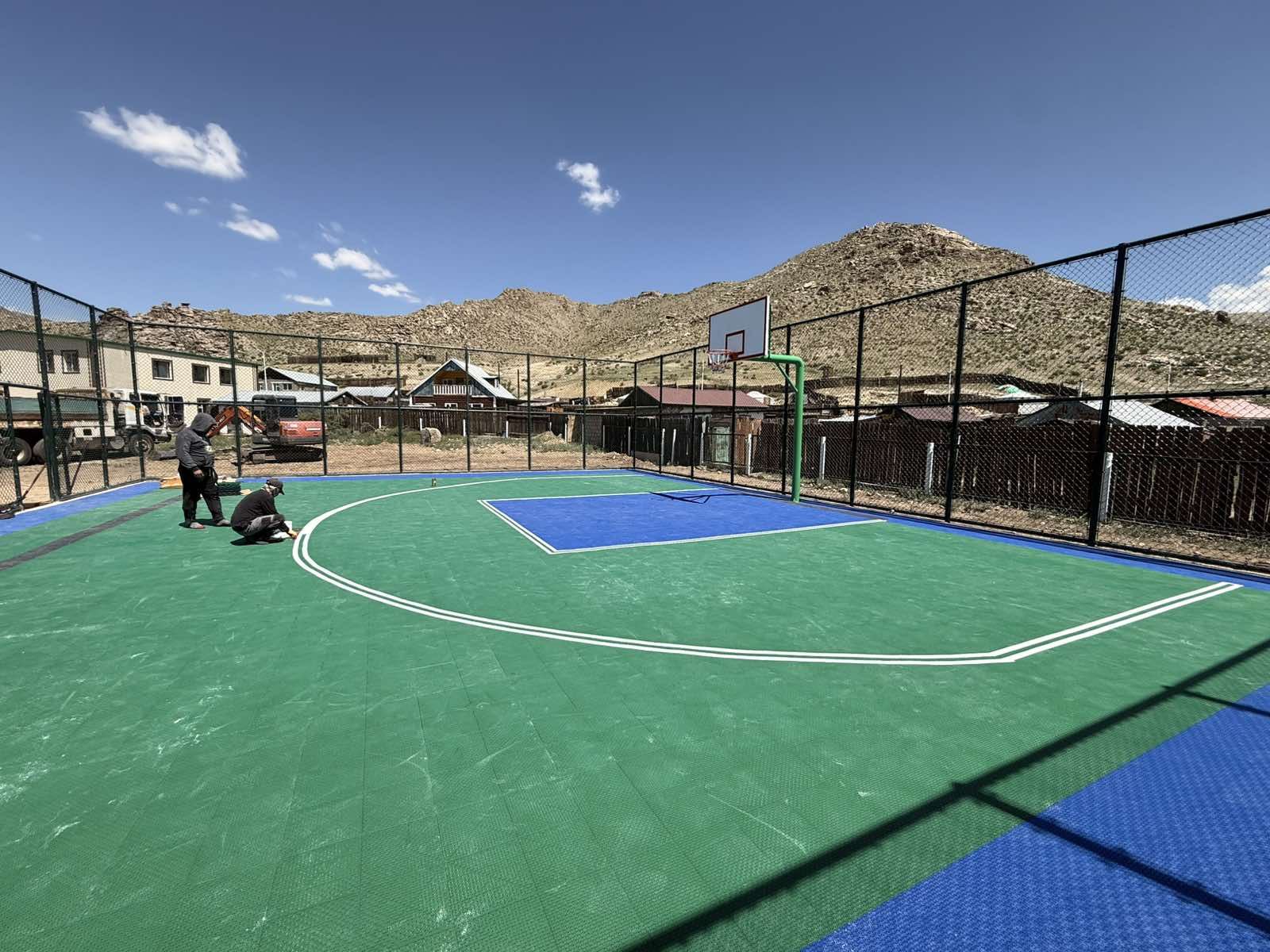 Outdoor basketball court construction service